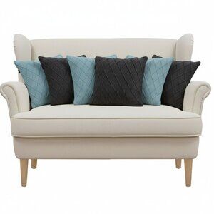 SOGA 6PC Sky Blue & Charcoal Grey Diamond & Cable Knit Pillowcases Set